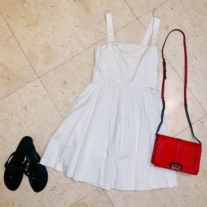Armani Exchange White-on-White Embellished Dress